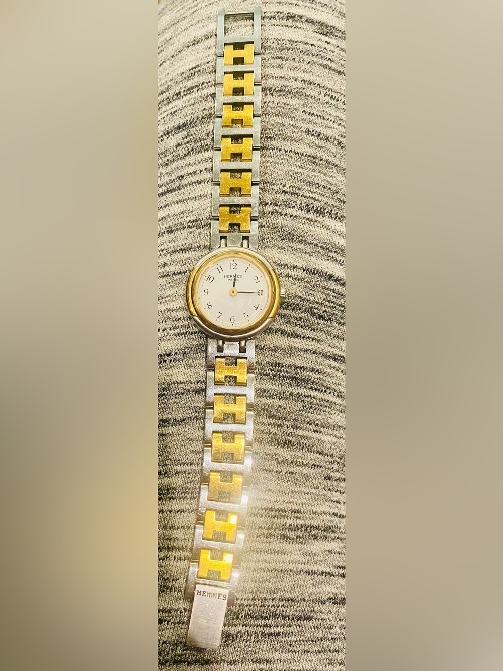 Hermès Two-Tone Women's Bracelet Watch — Gold and Silver